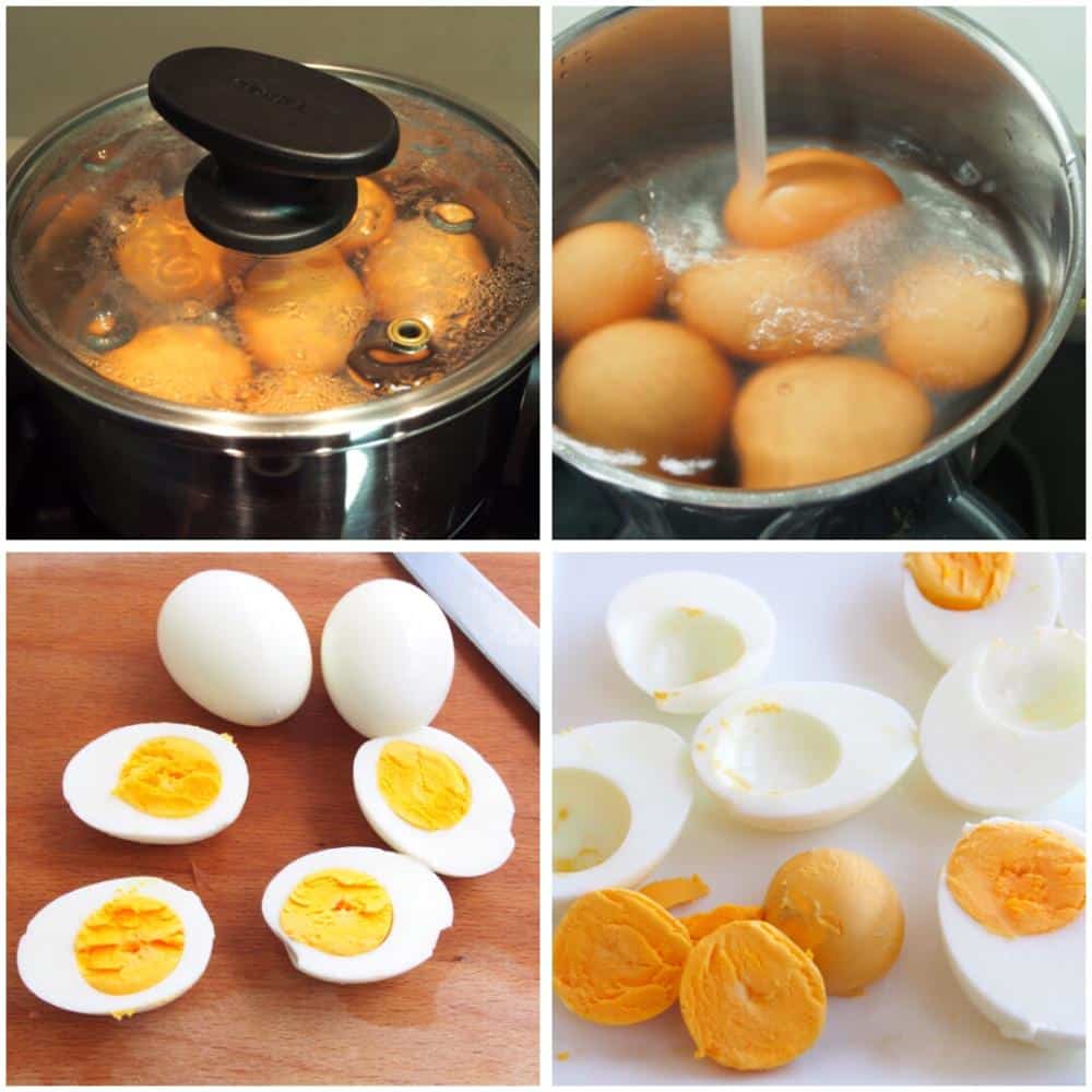 Para rellenar los huevos, primero hay que prepararlos.