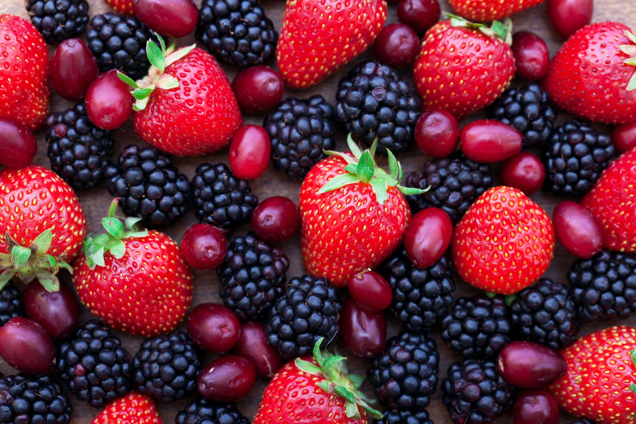 Frutos rojos y las fresas