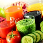 51290887 – glasses of fresh organic vegetable and fruit juices. detox diet.