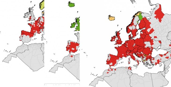 Localización geográfica de garrapatas en España